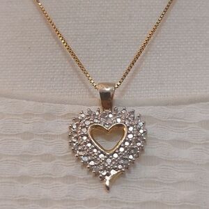 𖤓 authentic diamond heart necklace.